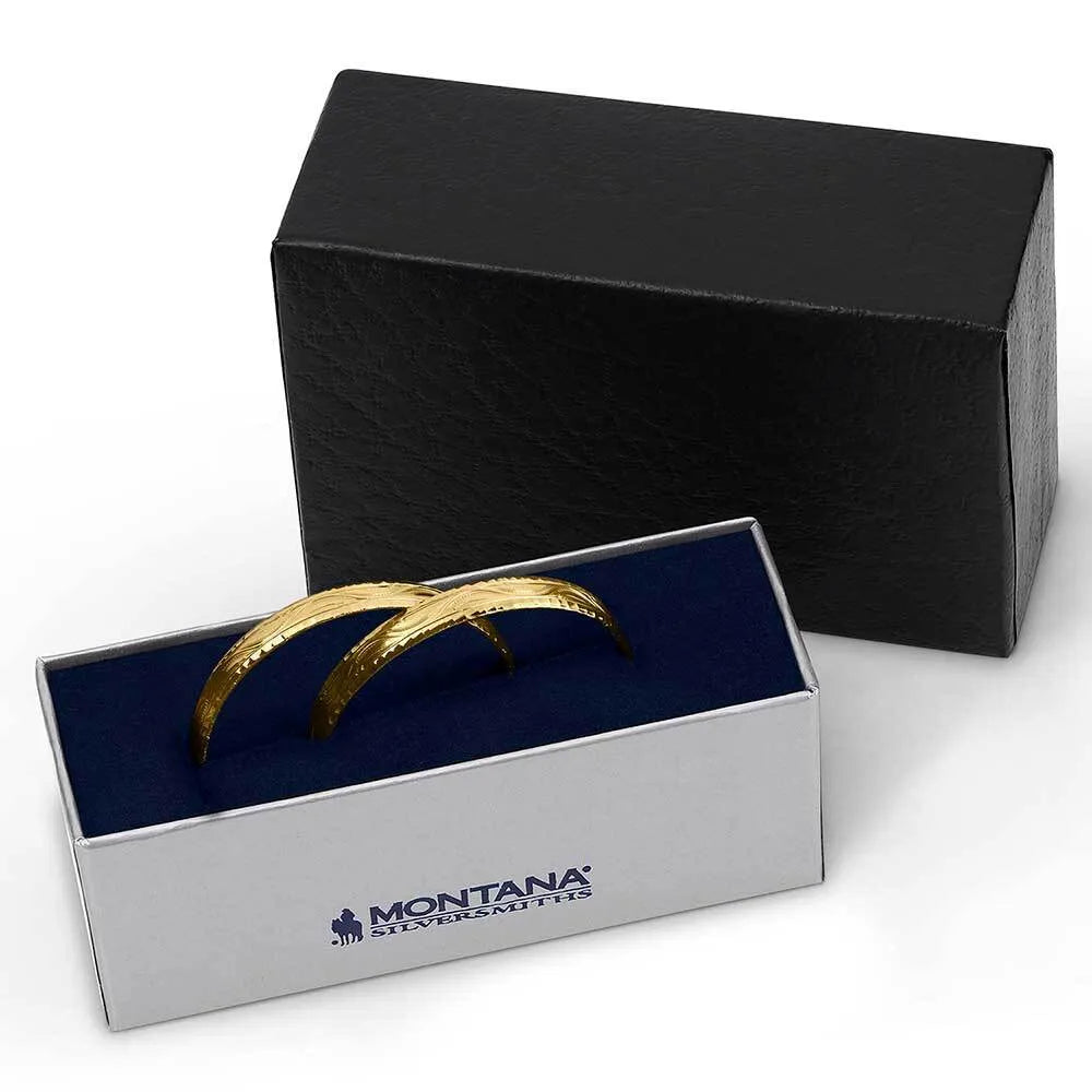 Montana Silversmiths Timeless Treasure Chiseled Hoop Earrings - ER5663G