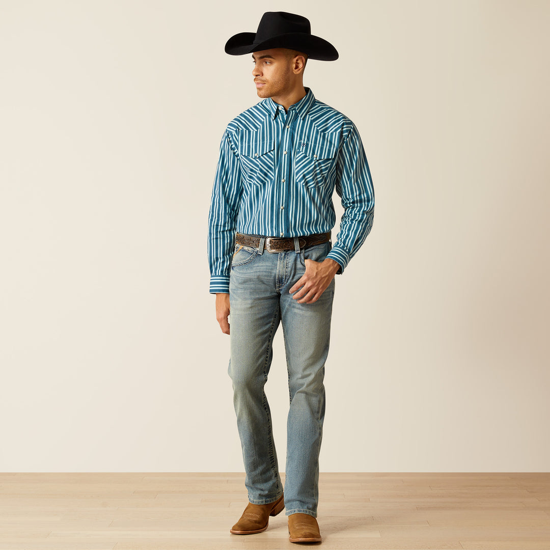 Men's Ariat Raleigh Teal Classic Fit Shirt - 10052621