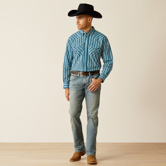 Men's Ariat Raleigh Teal Classic Fit Shirt - 10052621