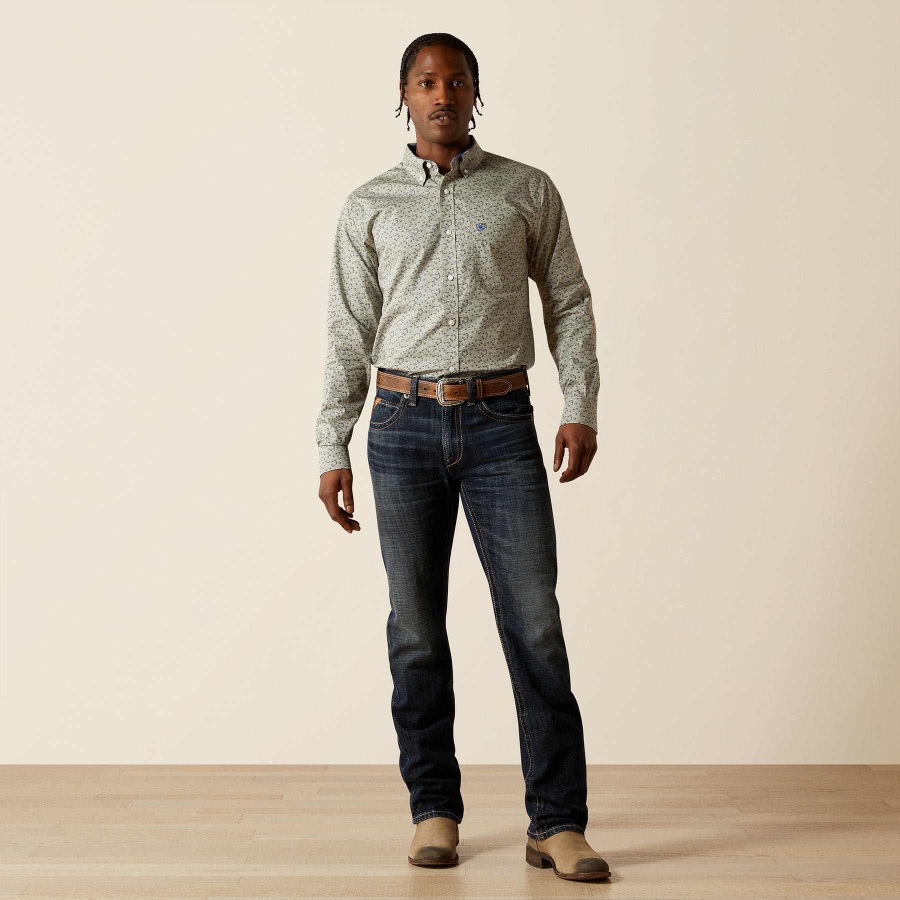 Ariat Mens Wrinkle Free Cade Fitted Shirt Ariat Mens Wrinkle Free Cade Fitted Shirt