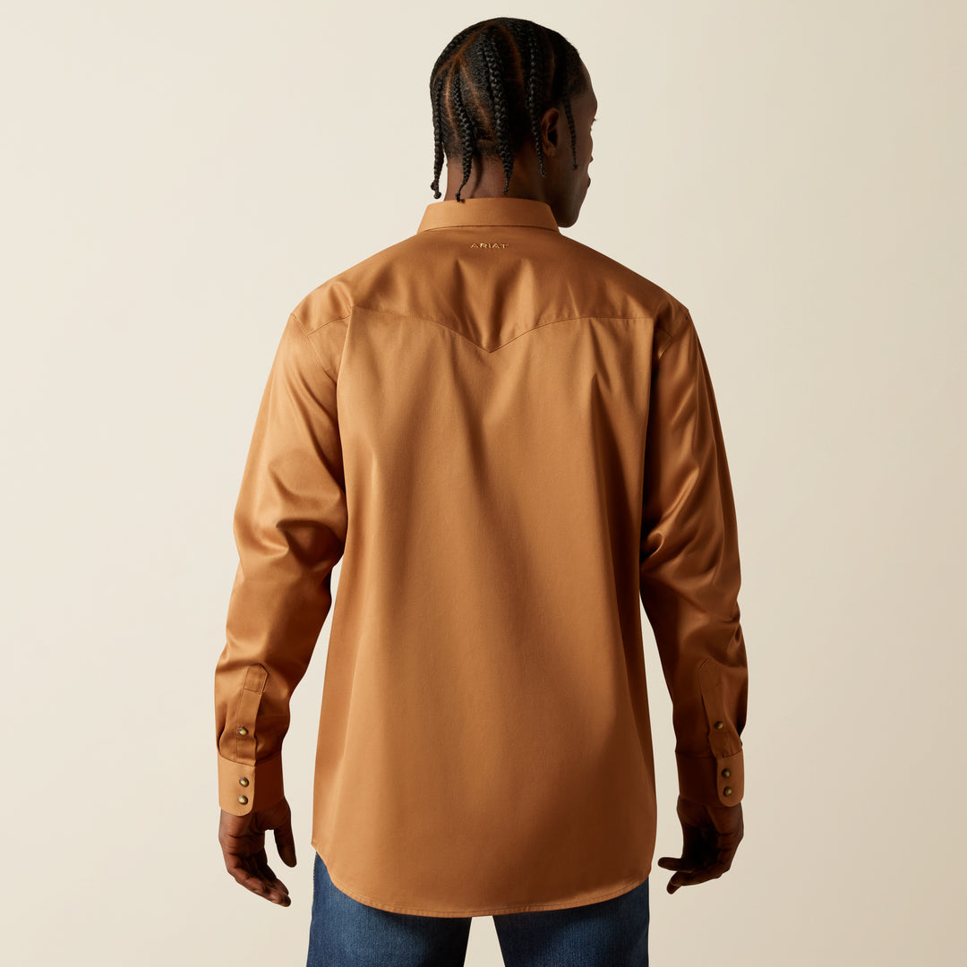 Men's Ariat Solid Tan Twill Classic Fit Shirt - 10062473
