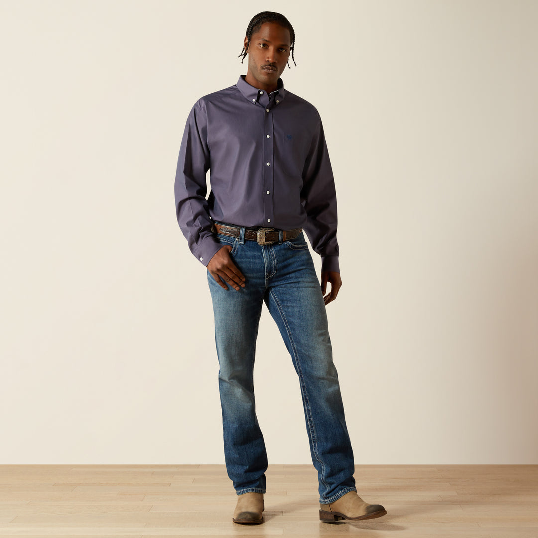 Men's Ariat Wrinkle Free Solid Pinpoint Oxford Classic Fit Shirt - 10062527