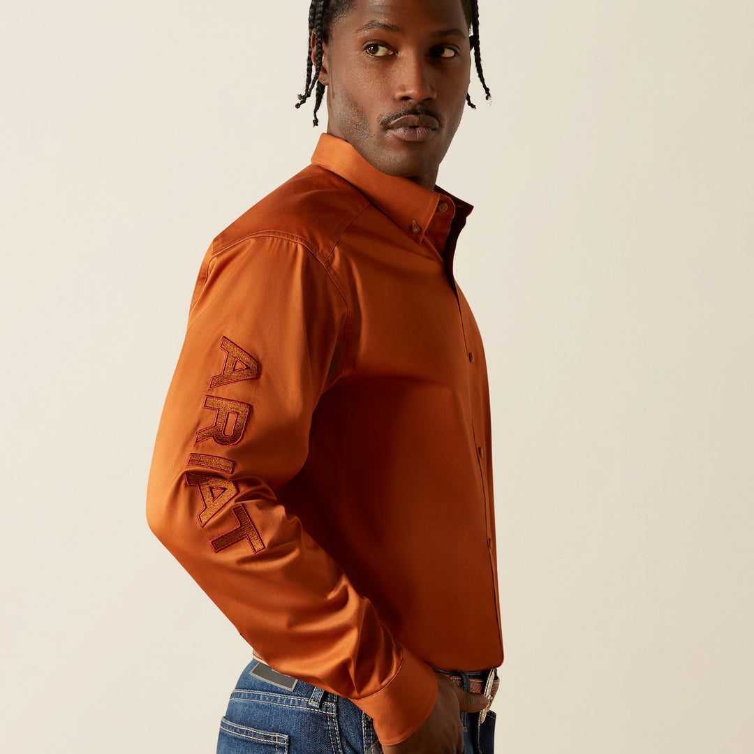 Men's Ariat Team Logo Twill Adobe/Brick Classic Fit Shirt - 10062606