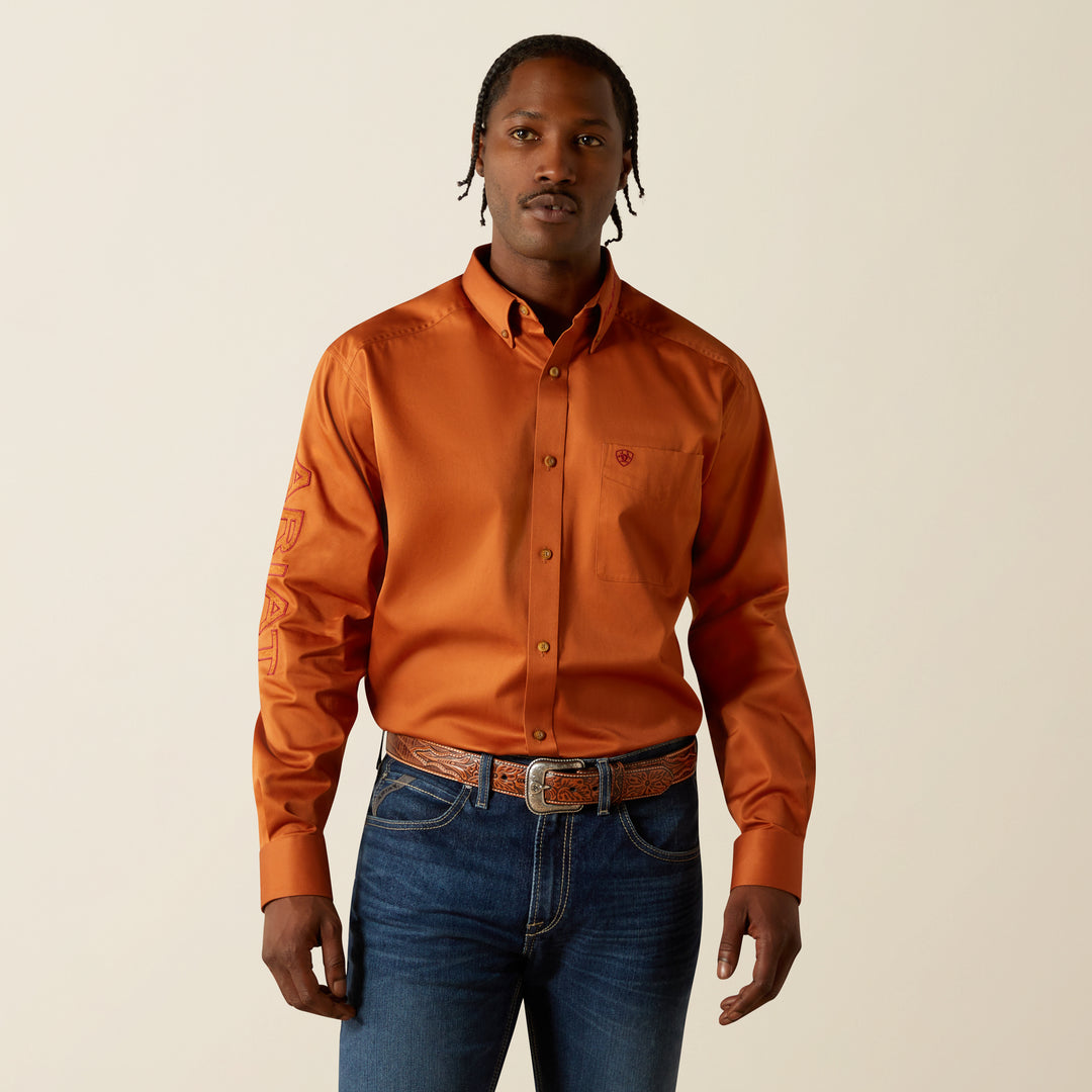 Men's Ariat Team Logo Twill Adobe/Brick Classic Fit Shirt - 10062606