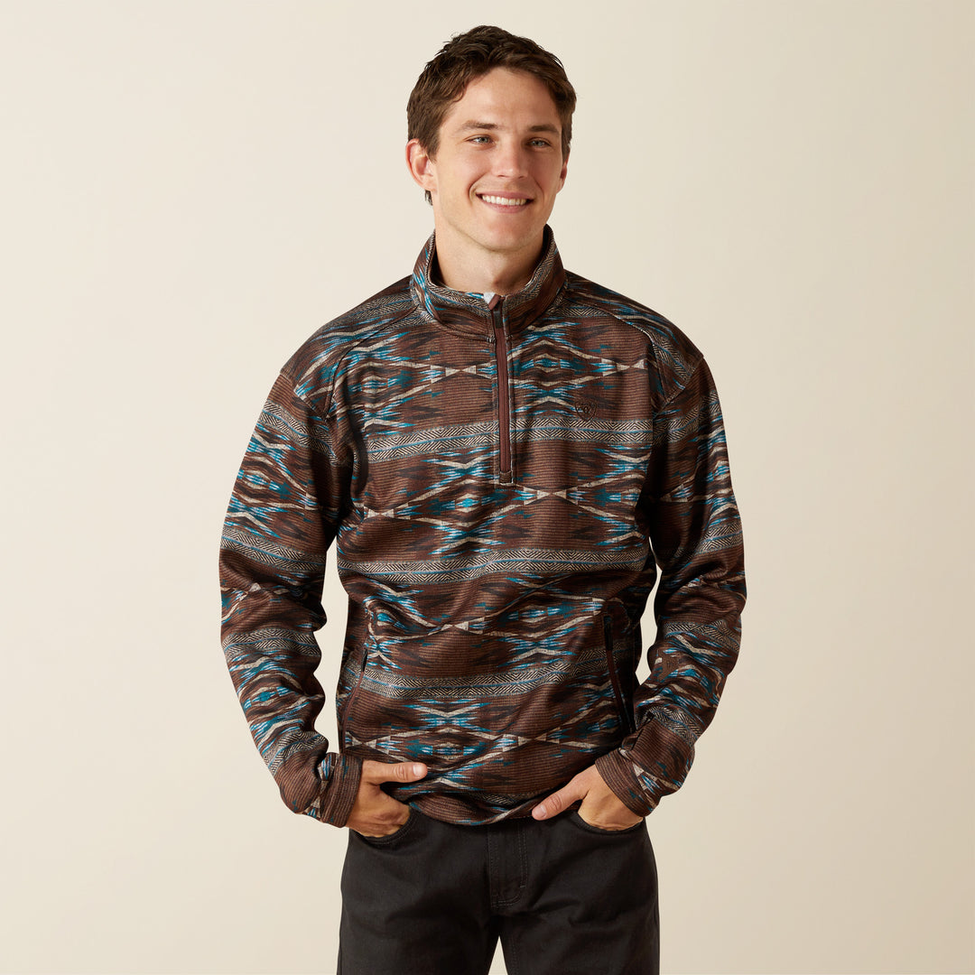 Men's Ariat Caldwell Logo 1/4 Zip Sweater - 10062620