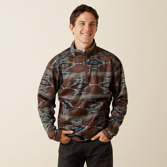Men's Ariat Caldwell Logo 1/4 Zip Sweater - 10062620