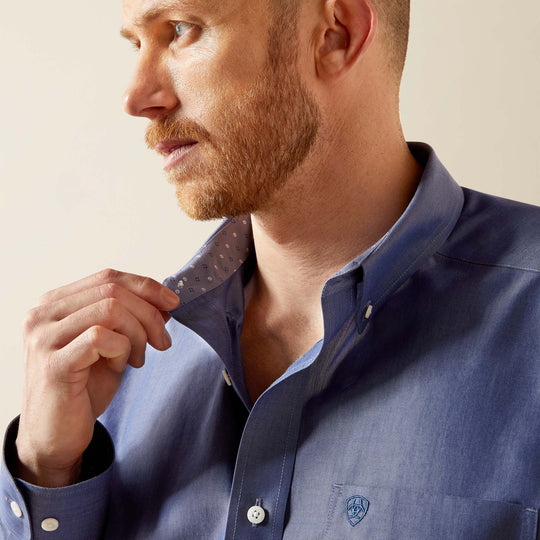 Men's Ariat Wrinkle Free Solid Pinpoint Oxford Classic Fit Shirt - 10065842