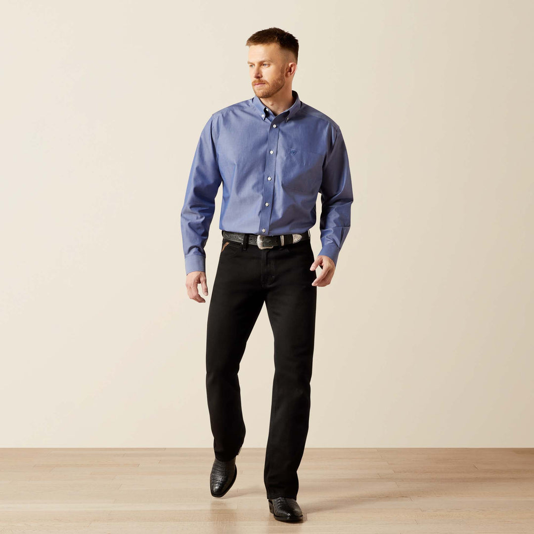 Men's Ariat Wrinkle Free Solid Pinpoint Oxford Classic Fit Shirt - 10065842