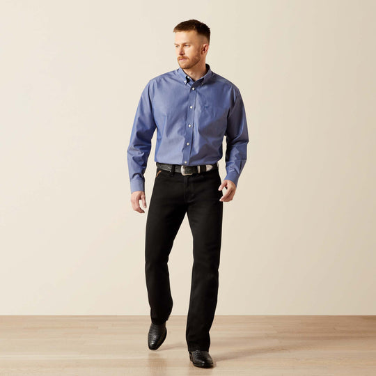 Men's Ariat Wrinkle Free Solid Pinpoint Oxford Classic Fit Shirt - 10065842