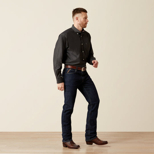 Men's Ariat Wrinkle Free Solid Pinpoint Oxford Classic Fit Shirt - 10065843