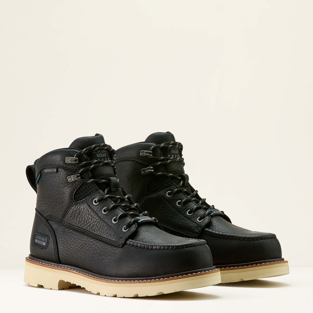 Men's Ariat Black Rebar Lift 6" Waterproof Composite Toe Work Boot - 10063920