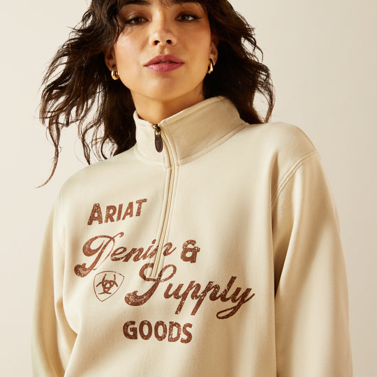 Ladies Ariat Denim & Supply 1/2 Zip Sweatshirt - 10062733