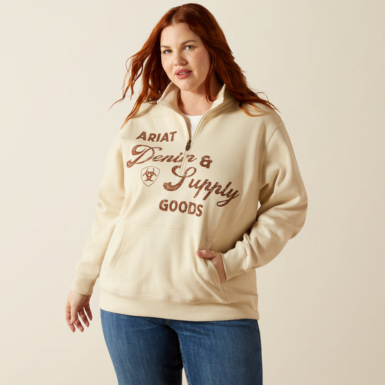 Ladies Ariat Denim & Supply 1/2 Zip Sweatshirt - 10062733