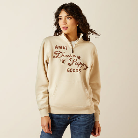 Ladies Ariat Denim & Supply 1/2 Zip Sweatshirt - 10062733