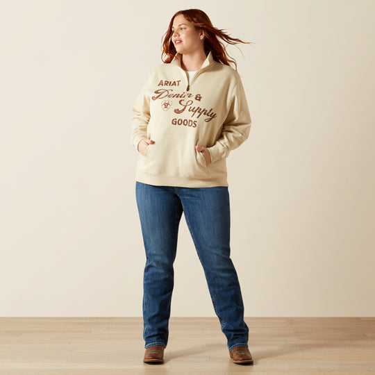 Ladies Ariat Denim & Supply 1/2 Zip Sweatshirt - 10062733