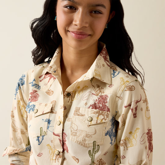 Girls Ariat Ranch Tale Western Snap Shirt - 10079597