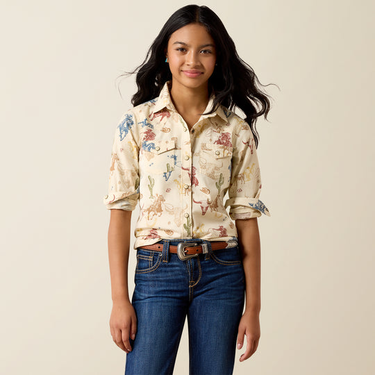 Girls Ariat Ranch Tale Western Snap Shirt - 10079597