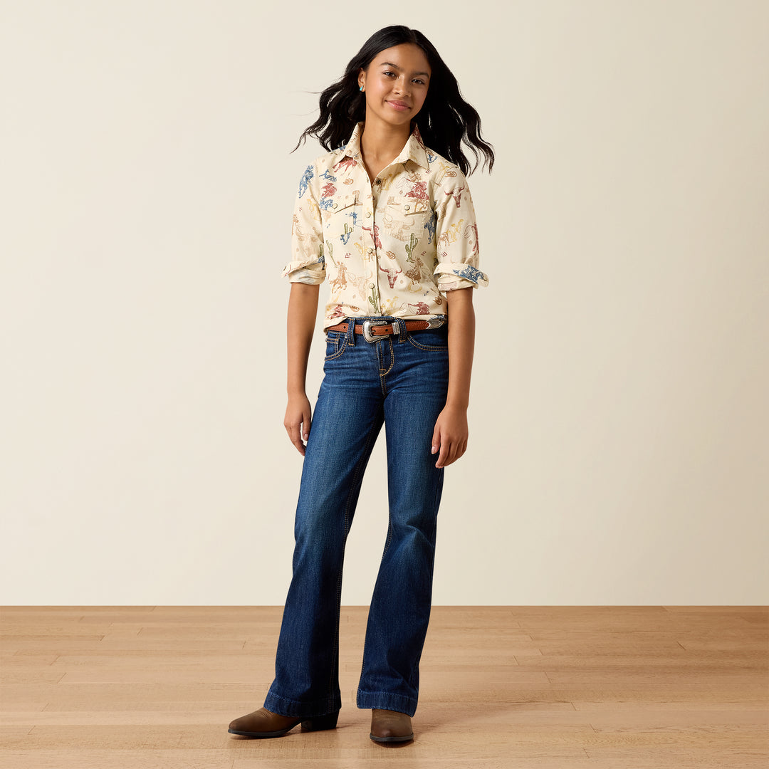 Girls Ariat Ranch Tale Western Snap Shirt - 10079597
