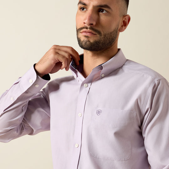 Men's Ariat Wrinkle Free Solid Pinpoint Oxford Classic Fit Shirt - 10079286