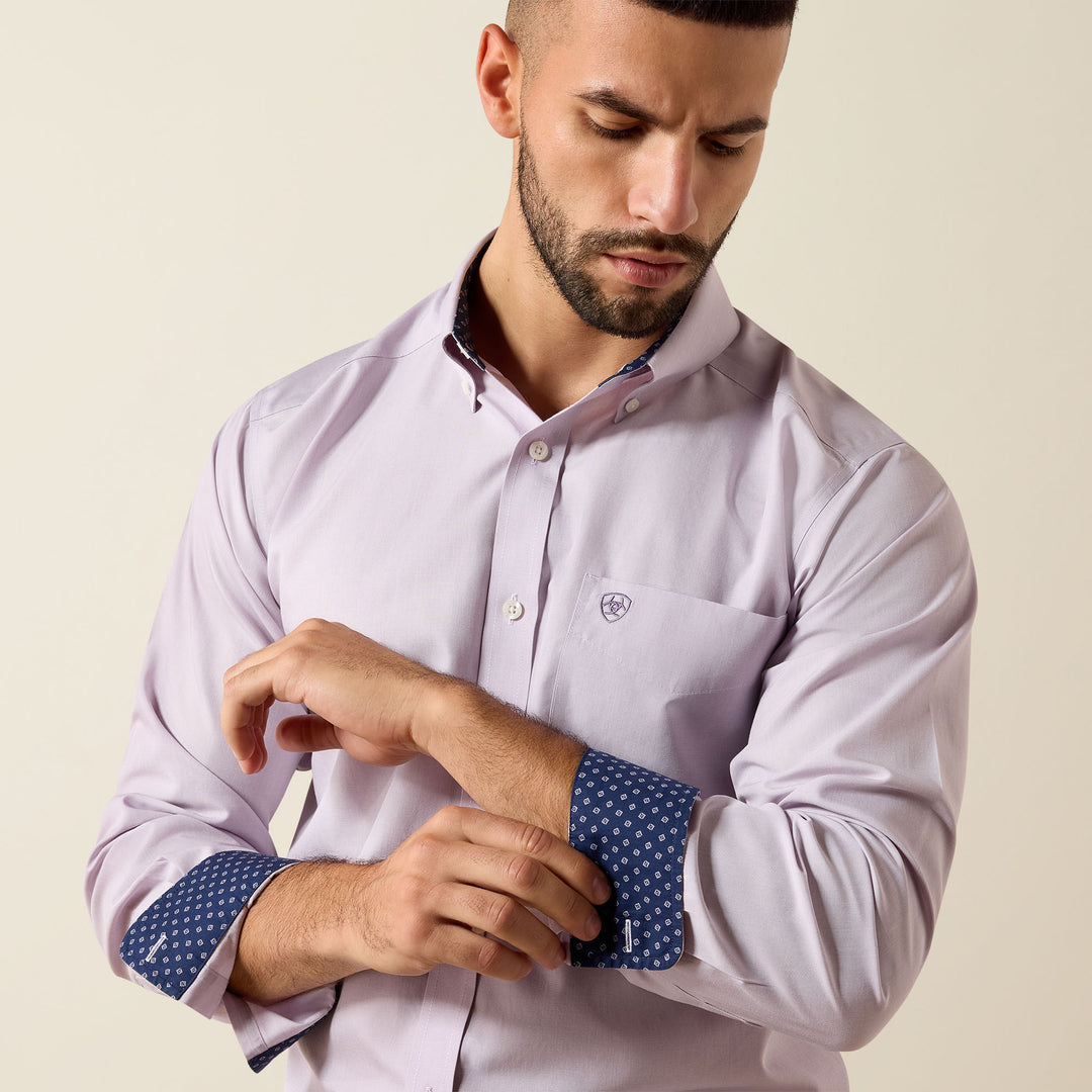 Men's Ariat Wrinkle Free Solid Pinpoint Oxford Classic Fit Shirt - 10079286