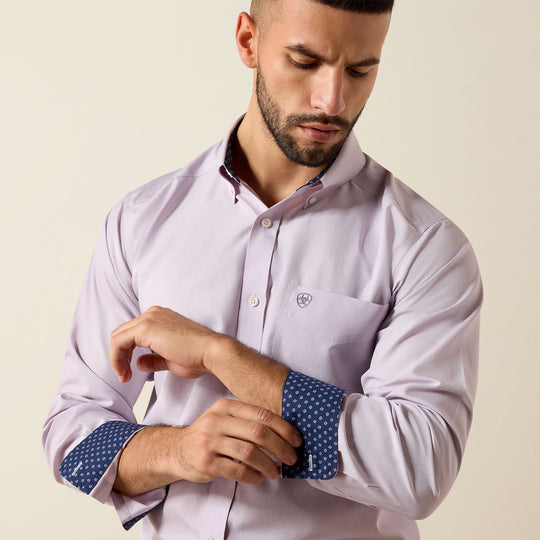 Men's Ariat Wrinkle Free Solid Pinpoint Oxford Classic Fit Shirt - 10079286