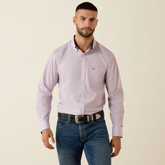 Men's Ariat Wrinkle Free Solid Pinpoint Oxford Classic Fit Shirt - 10079286
