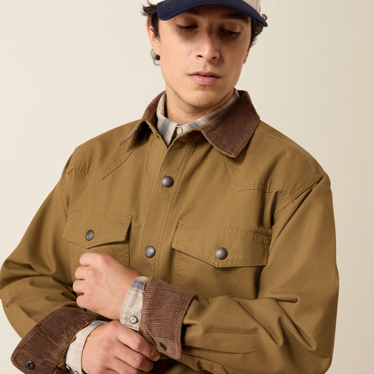 Men's Ariat Retro Canvas Shirt Jacket - 10079376