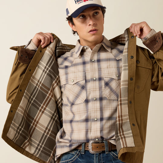 Men's Ariat Retro Canvas Shirt Jacket - 10079376