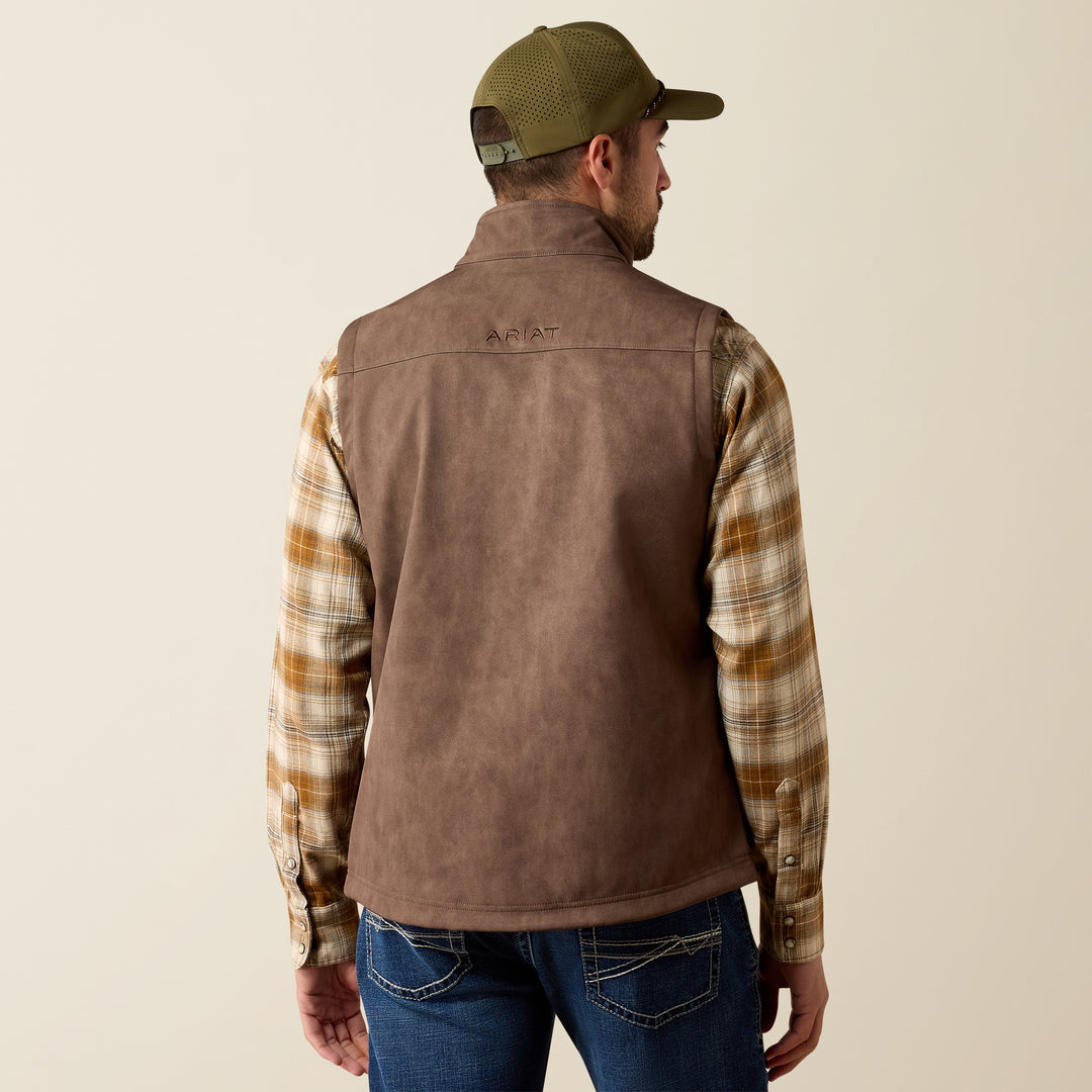 Men's Ariat Vernon Softshell Vest Wren Faux Leather Print - 10079403