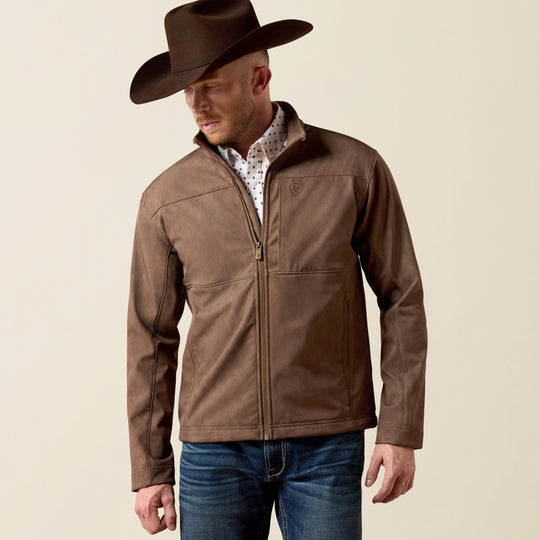 Men's Ariat Vernon Softshell Jacket Wren Faux Leather Print - 10079404