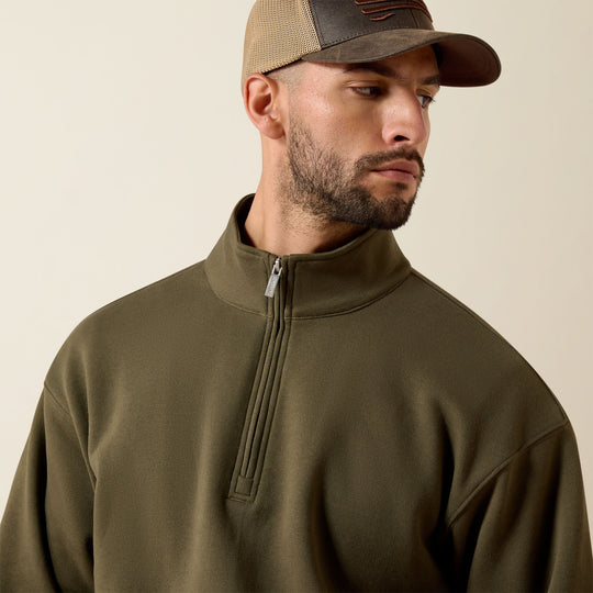 Men's Ariat Core 1/4 Zip Grape Leaf Sweatshirt - 10079612