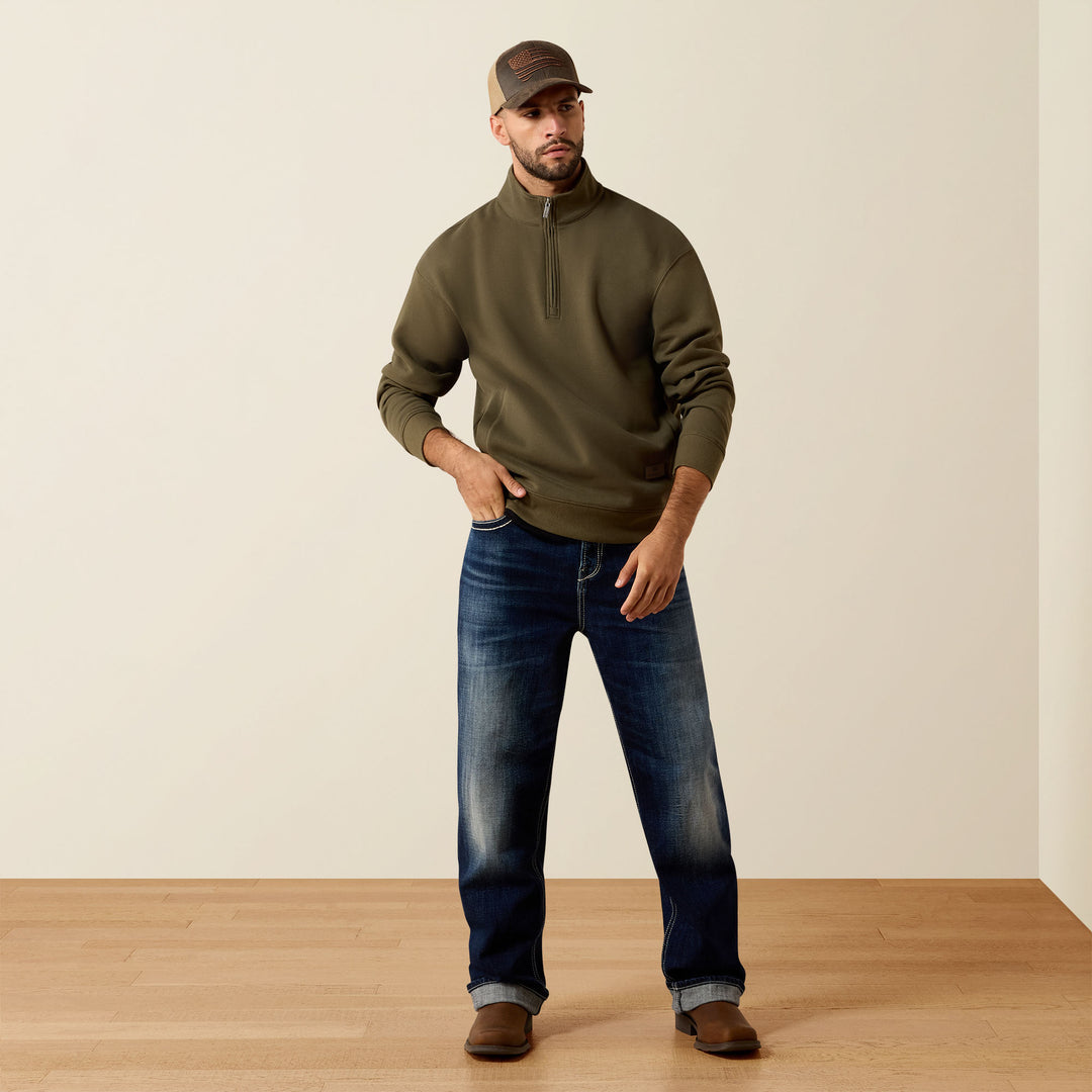 Men's Ariat Core 1/4 Zip Grape Leaf Sweatshirt - 10079612