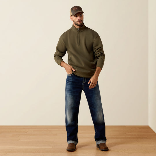 Men's Ariat Core 1/4 Zip Grape Leaf Sweatshirt - 10079612