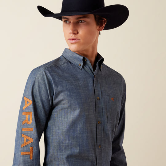 Men's Ariat Team Logo Twill Fitted Shirt - 10079641