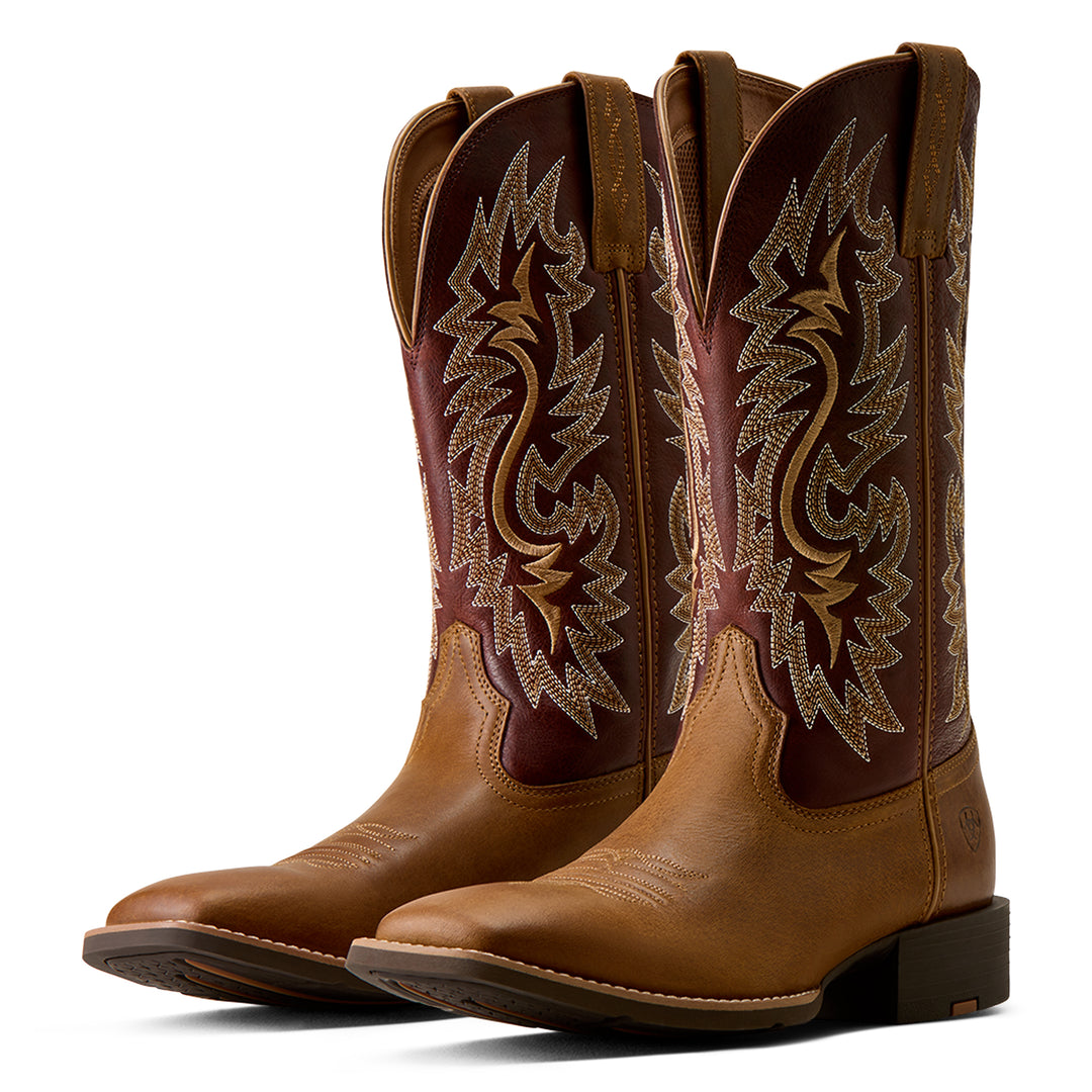 Men's Ariat Sport Colter Wide Square Toe Cowboy Boot Sorrel Crunch- 10080268