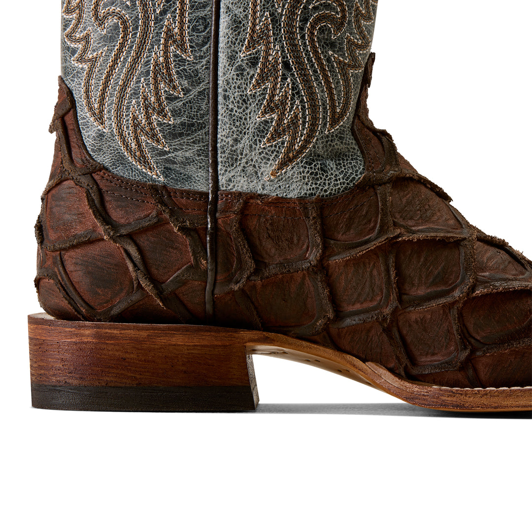Men's Ariat Riverside Chocolate Bass Print Wide Square Toe Cowboy Boot- 10080345