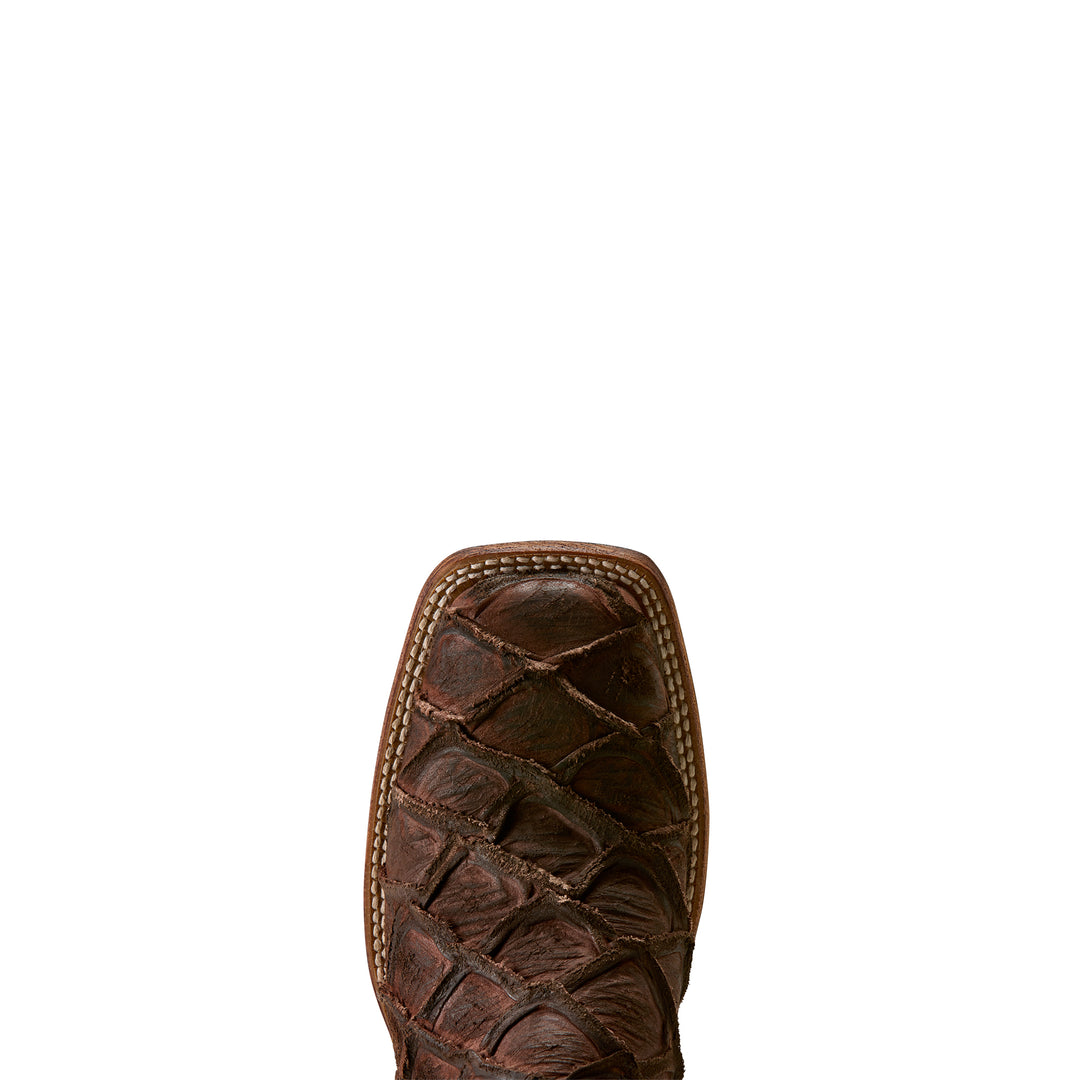 Men's Ariat Riverside Chocolate Bass Print Wide Square Toe Cowboy Boot- 10080345