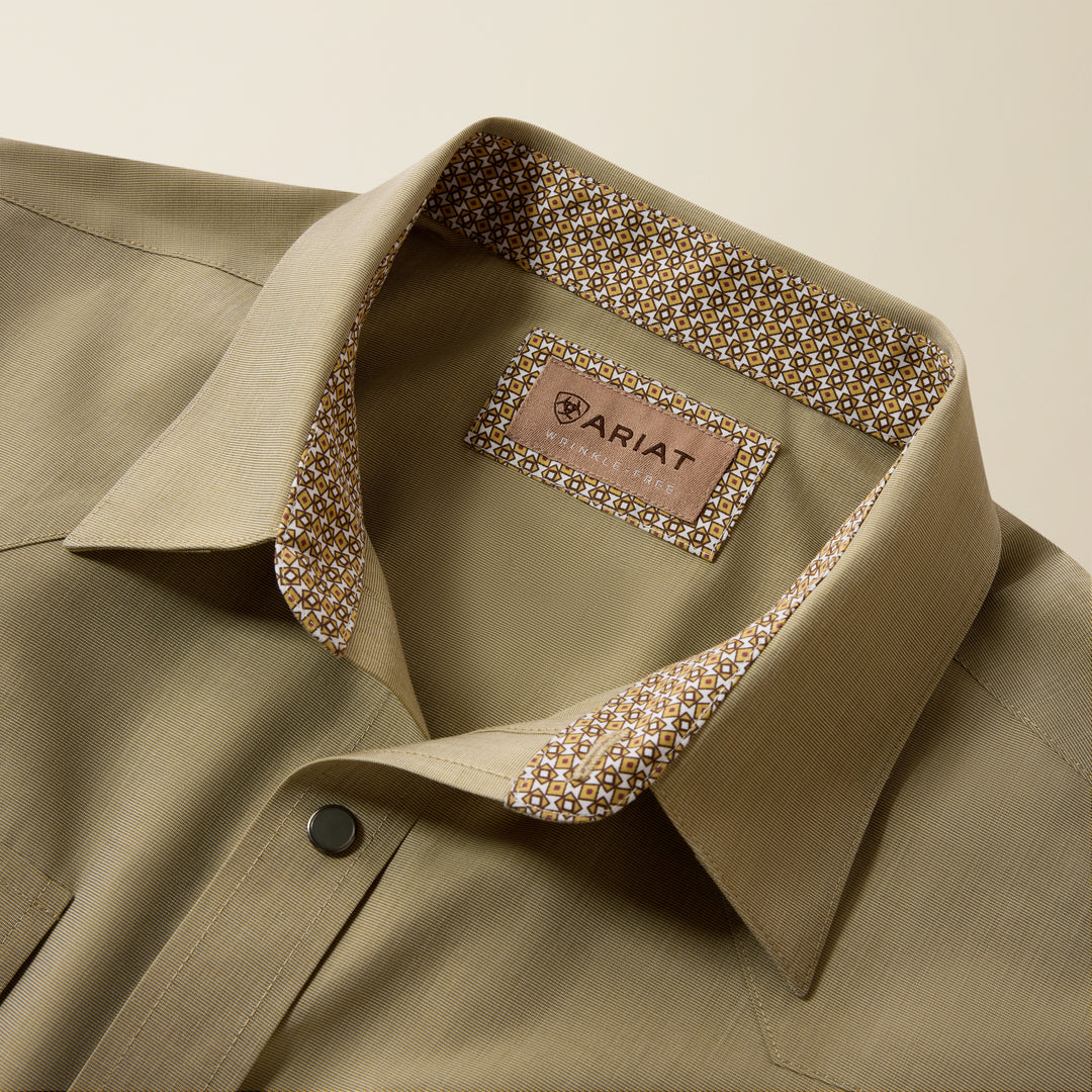 Men's Ariat Wrinkle Free Pinpoint Oxford Classic Fit Shirt - Grape Leaf - 10080615