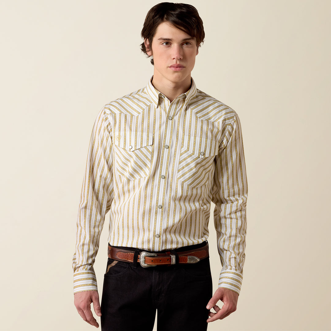 Men's Ariat Wrinkle Free Rival Fitted Snap Shirt - 10080621