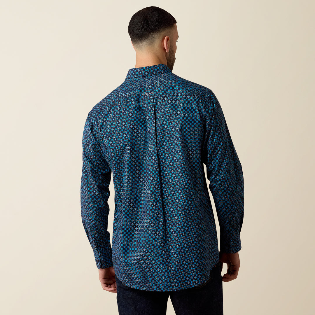 Men's Ariat Nagel Classic Fit Shirt - Brilliant Blue Geo Print - 10080736