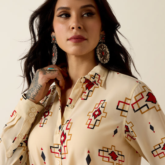 Ladies Ariat Homestyle Shirt - Mosaic Southwest - 10079276