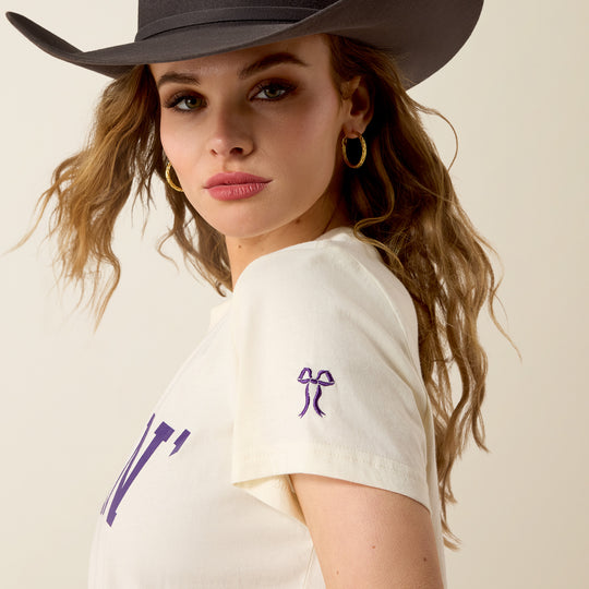 Ladies Ariat Sporty Short Sleeve Purple Darlin T-Shirt - 10079906