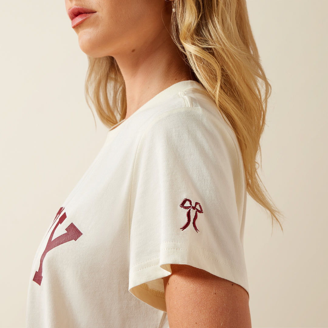 Ladies Ariat Sporty Short Sleeve Maroon Howdy T-Shirt - 10079910