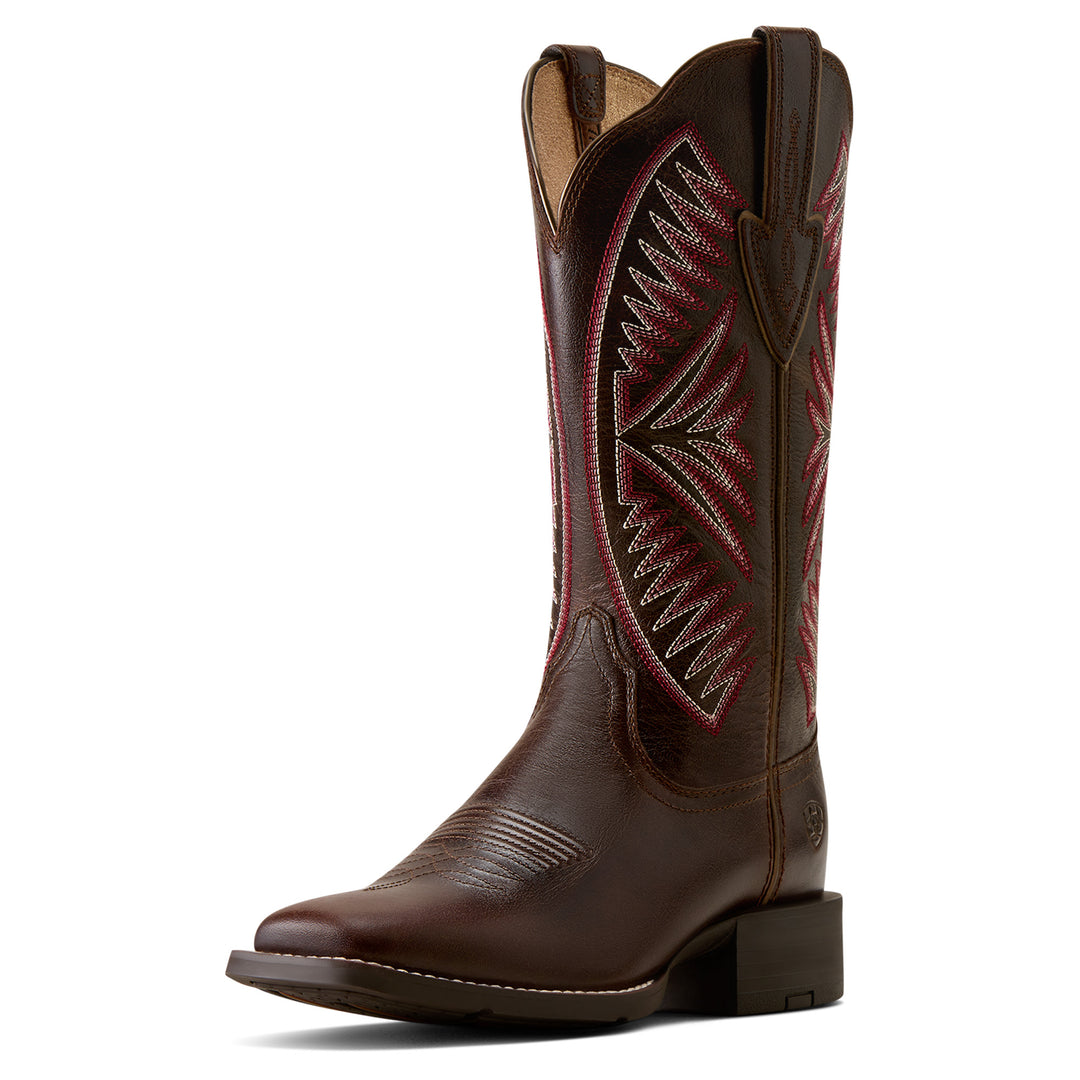 Ladies Ariat Round Up Ruidoso Wide Square Toe Western Boot - 10080434