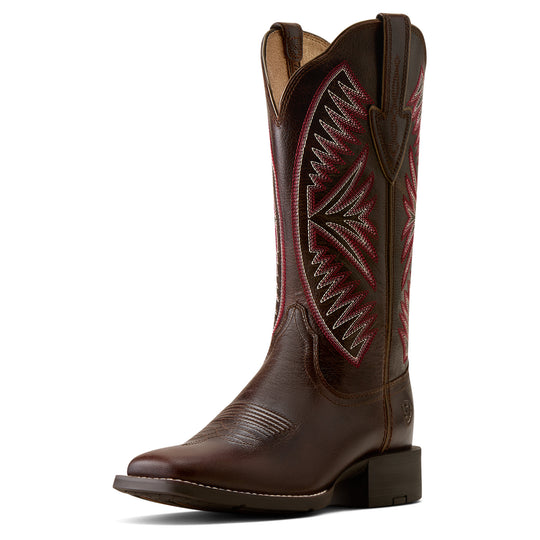Ladies Ariat Round Up Ruidoso Wide Square Toe Western Boot - 10080434