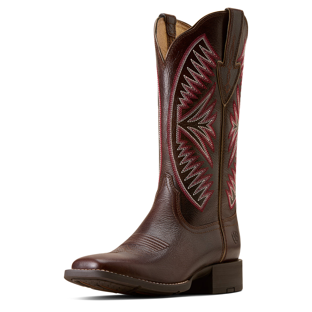 Ladies Ariat Round Up Ruidoso Wide Square Toe Western Boot - 10080434