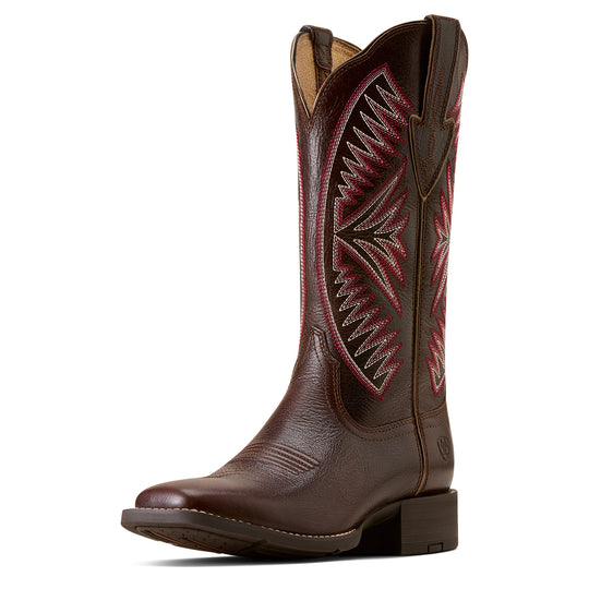 Ladies Ariat Round Up Ruidoso Wide Square Toe Western Boot - 10080434