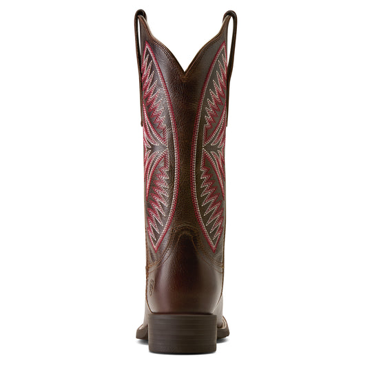 Ladies Ariat Round Up Ruidoso Wide Square Toe Western Boot - 10080434