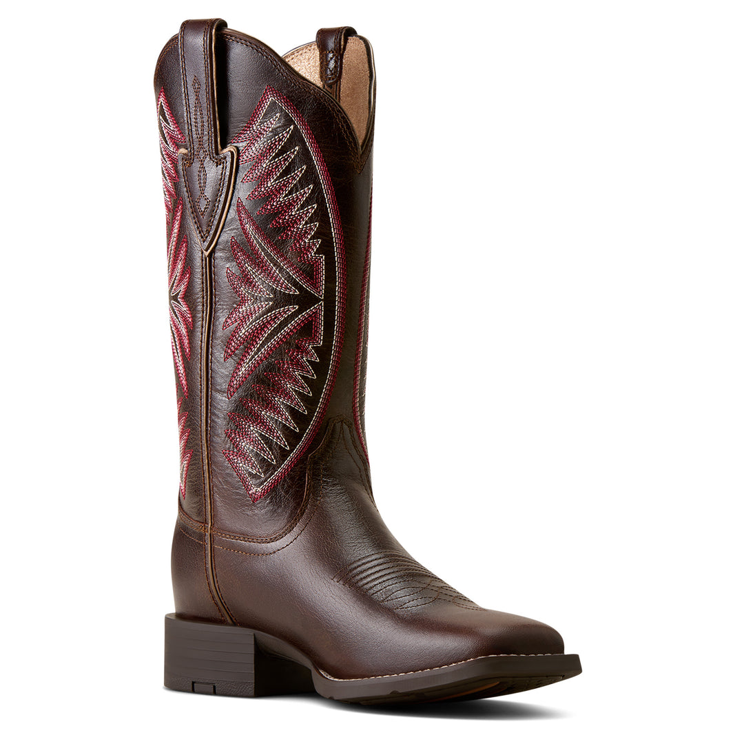 Ladies Ariat Round Up Ruidoso Wide Square Toe Western Boot - 10080434