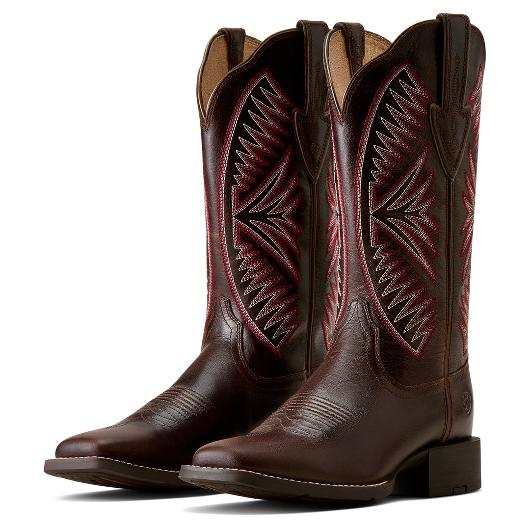 Ladies Ariat Round Up Ruidoso Wide Square Toe Western Boot - 10080434